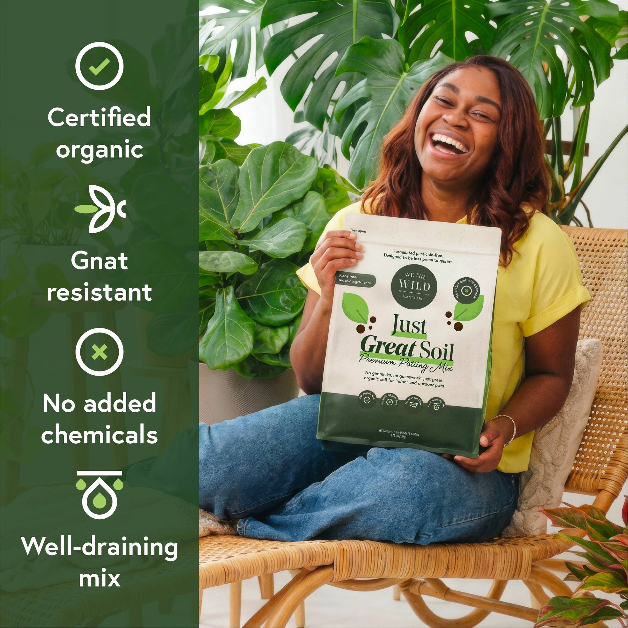 We The Wild™ 6qt. Just Great Soil Premium Organic Gnat-Resistant Potting Mix for Houseplants